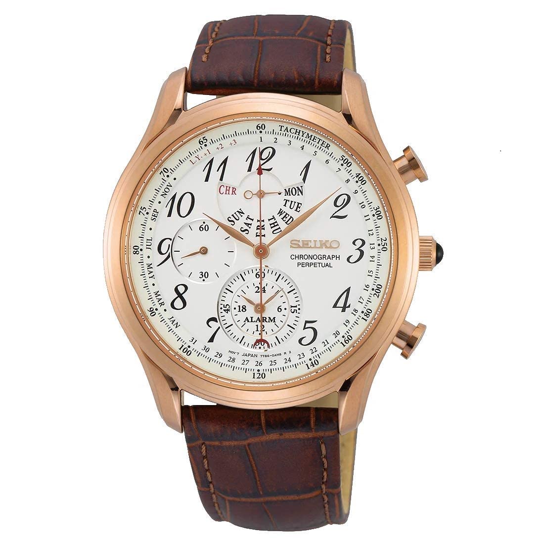 

SPC256P1 Seiko Chronograph Perpetual White Men Analog Casual Quartz Доставка за кордон Seiko білий