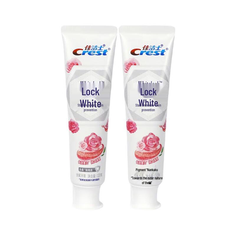 Crest Dual Lock White Toothpaste (Rich Rose Scent) Twin Pack