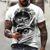 Summer Retro Gray Pointer 3d Printing Short Sleeve Men's T-shirt Cool Fashion Streetwear Round Neck T-shirts
