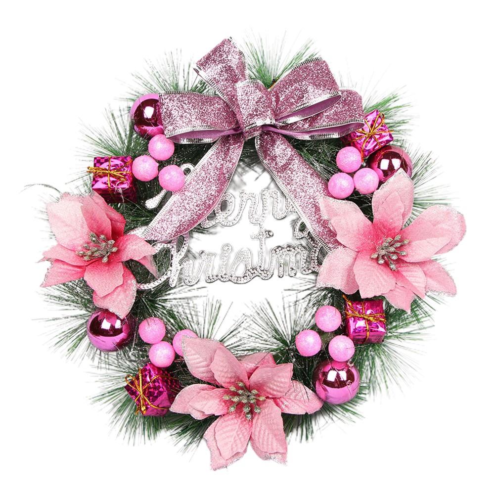 30cm Christmas Wreath Decoration Christmas Door Winter Pine Cones and Baubles