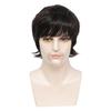 Synthetic Short Nature Wigs for Men Mullet Head Wig Natural Dark Brown Wolf Tail Hair Cosplay Costume Anime Male Daily Party Use