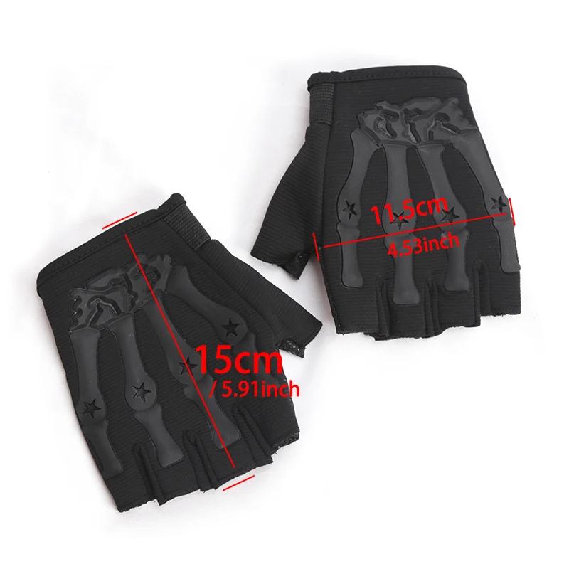 Men Cycling Gloves Outdoor Sports Fingerless Motorcycle Gloves High Elastic Non-slip Bike Glove Black Riding Work Mitten Guantes
