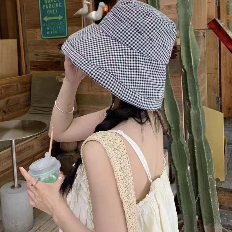 New Bucket Hat Women's Summer Double-sided Large Brim Sunshade Sun Protection Hat Face Protection UV Sun Hat