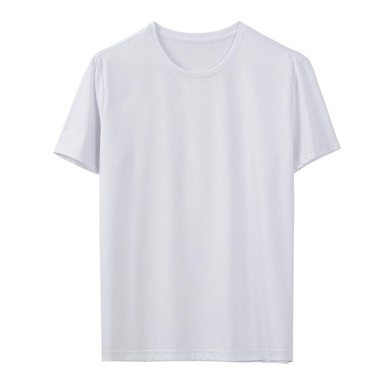 G ice silk double yarn short-sleeved men s T-shirt summer thin cool and breathable T-shirt half-sleeved women L 2490₽
