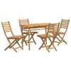 VidaXL Ensemble à manger de jardin 5 pcs bambou, ensemble de salle à manger d'extérieur, meuble de salle à manger de jardin, 3278520