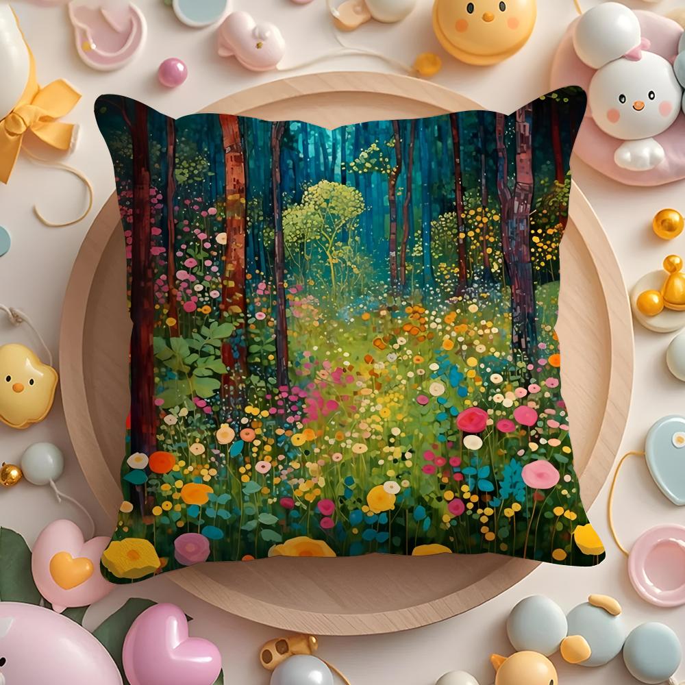 Midsummer Nights Flowers Cushion Cover Short Plush DoubleSided Printing Home Machine Washable in Warm Winter Pillow Cover