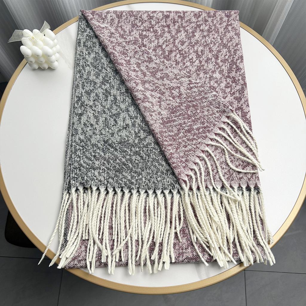 Imitation Cashmere Autumn and Winter Scarf High End Autumn and Winter New Style Lotus Warm Shawl and Long Scarf with A Sense of Atmosphere