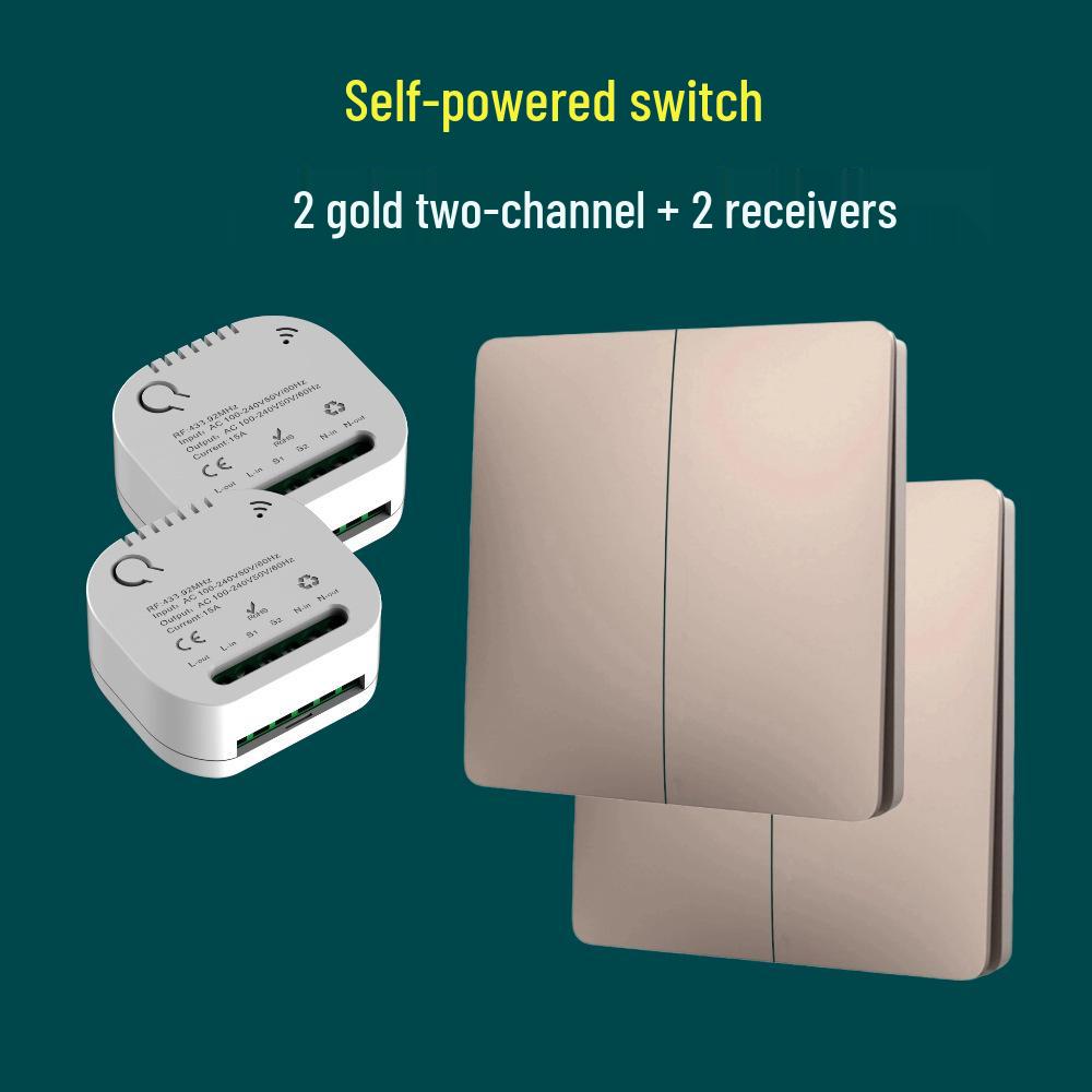 Întrerupător de lumină wireless cu auto-alimentare cu buton mare - Nu necesită cablare sau baterii