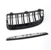 Front Kidney Grille Car Front Bumper Grille Grill Double Slat Sport Kidney Grille Grill For BMW E90 E91 2005-2008 (Gloss Black)