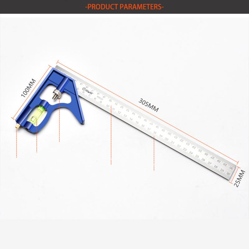 90 Degree Stainless Steel Multifunctional Horizontal Square Ruler For Woodworking 45 Degree