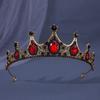 Retro Baroque Crown Tiara Alloy Rhinestone Princess Stage Performance Small Crown Accessories Bridal Jewelry