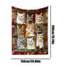 Bohemian Style Cat Themed Flannel Blanket Multi-Color Polyester Throw For Ideal For Sofa Naps Perfect Gift For Cat Lovers