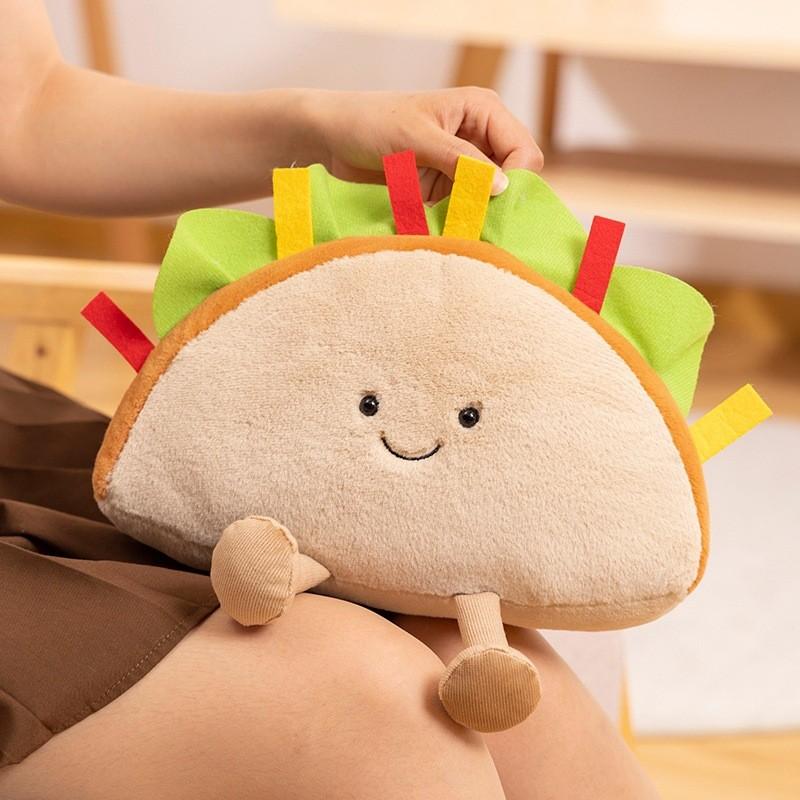 Vegetable Plush Mood Toy Sandwich French Fries Pizza Taco Stuffed Doll 2628cm