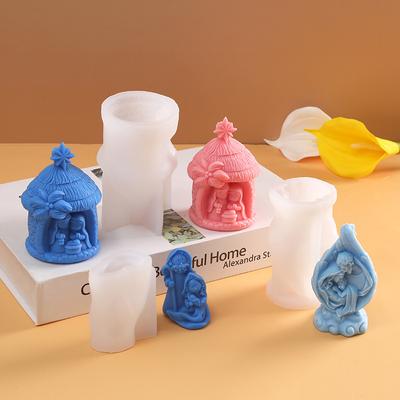 Religious Nativity Mold Aroma Candle Silicone Mold Silicone Candle Molds DIY Crafts Home Decoration