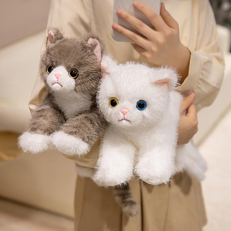 40-50cm New Cute Simulated Cat Doll Plush Toy Stuffed Soft Animal Plush White Black/Gray/Orange Stripes Kitten Pillow Kids Gift