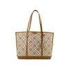 Perry T Monogram All Over Print Large Capacity Leather Tote Bag Women Tote Brown 83312-371