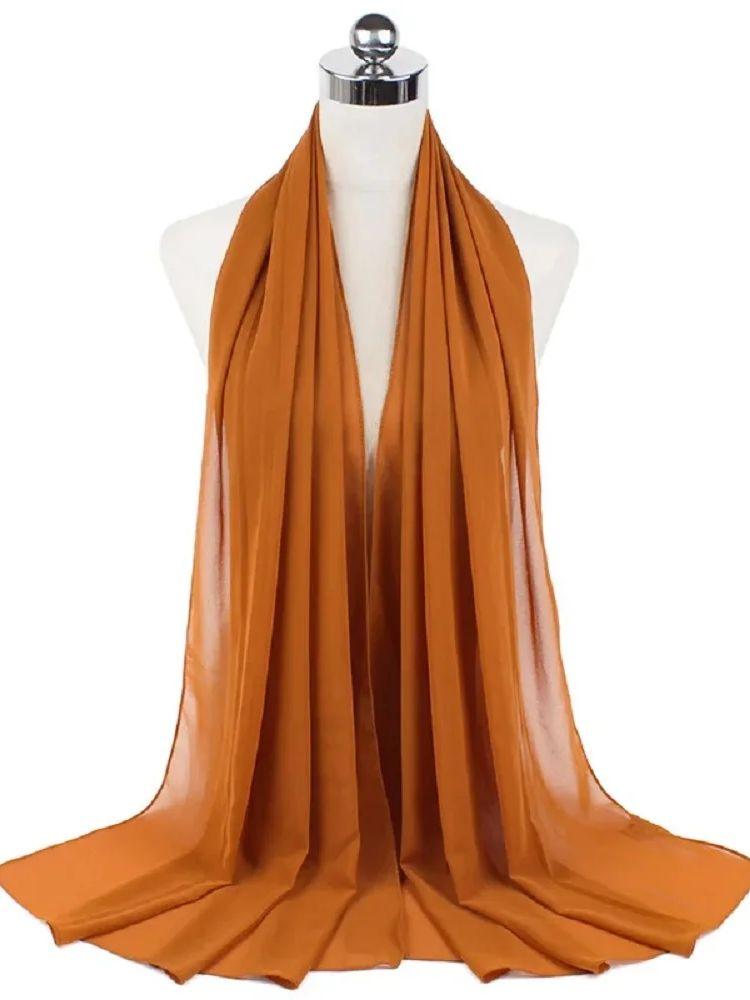 New Fashion Women Solid Chiffon Headscarf Ready To Wear Instant Hijab Scarf Muslim Shawl Islamic Hijabs Arab Wrap Head Scarves