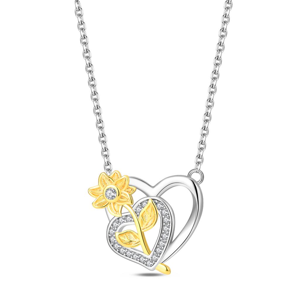 New Original 925 Silver Four-Leaf Clover Butterfly Star Moon Heart Key Necklace Fit Women Jewelry Valentine's Day Gift