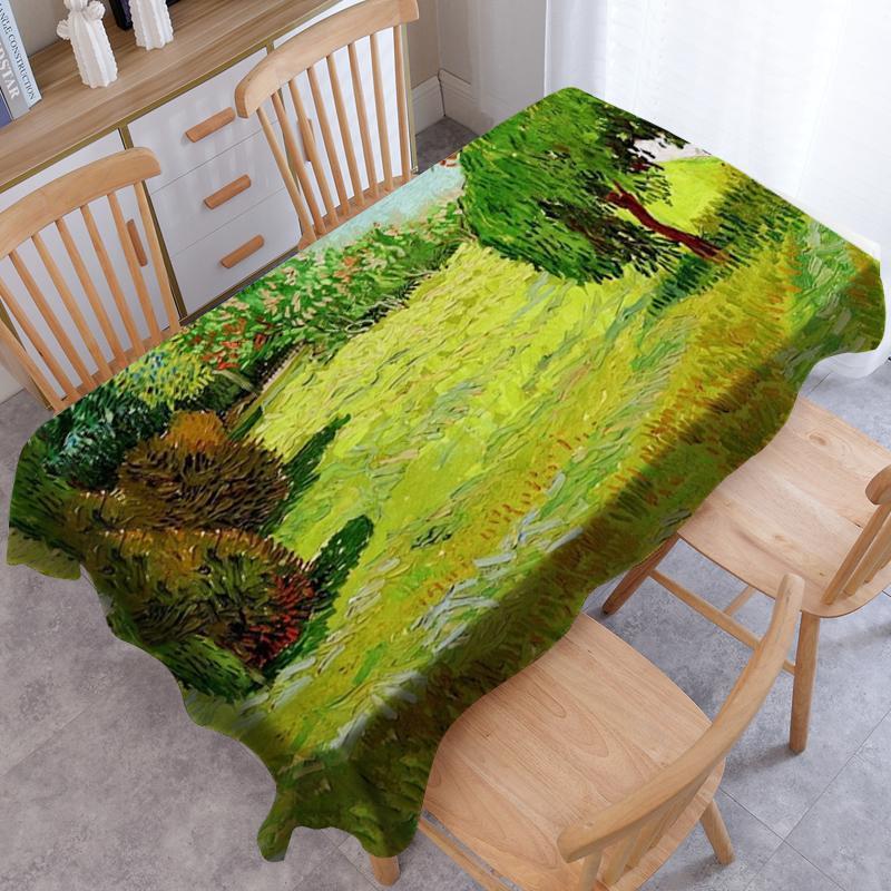 Waterdichte Koffie Van Gogh Olieverf Tafel Tafelkleed Rechthoekige Tafelkleden Feestdecoratie Tafelkleed Manteles 100x145cm