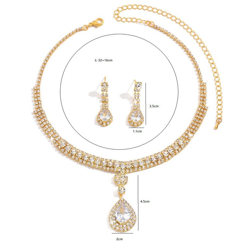1Set  Bridal Jewelry Sets For Women Simple Earring Necklace Set Exquisite  Necklaces Earrings Set Gifts