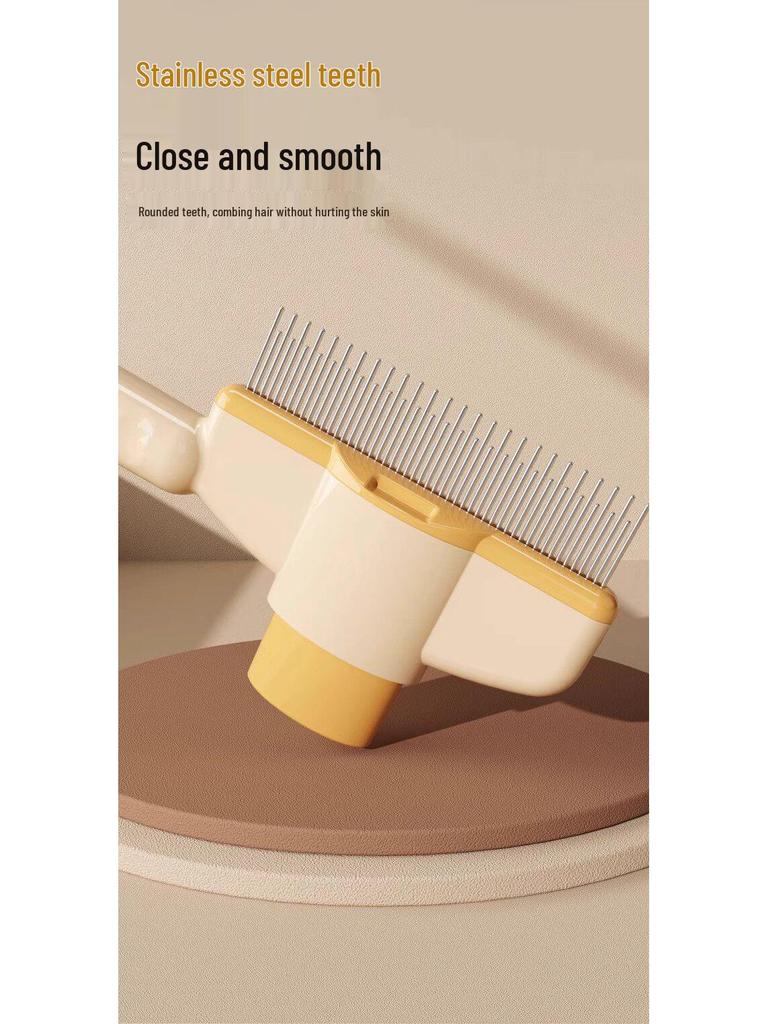 2025 Self-Cleaning Pet Comb: New Shedding & Detangling Rake with Dense Needles for Long Hair