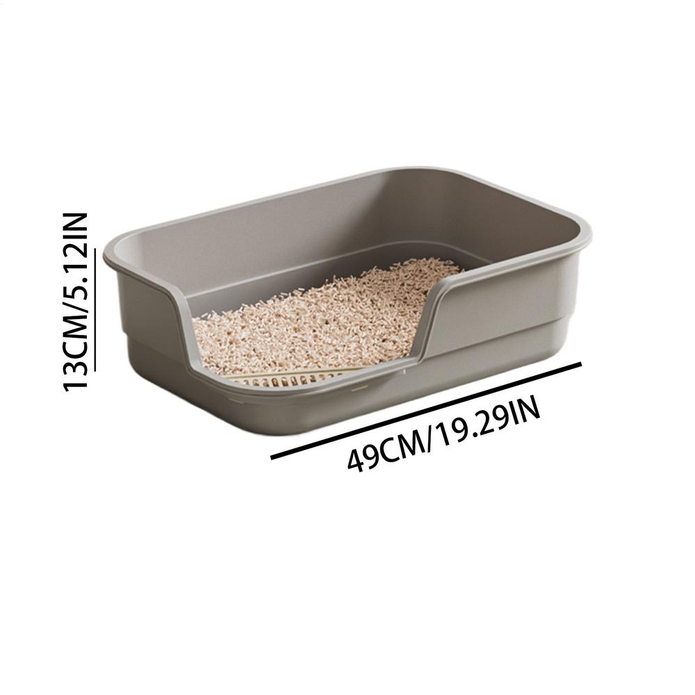 Large Open Top Semi-Enclosed Cat Litter Box with Scoop Easy Clean Odor Control for Home Apartment Hotel Farmhouse Living Room