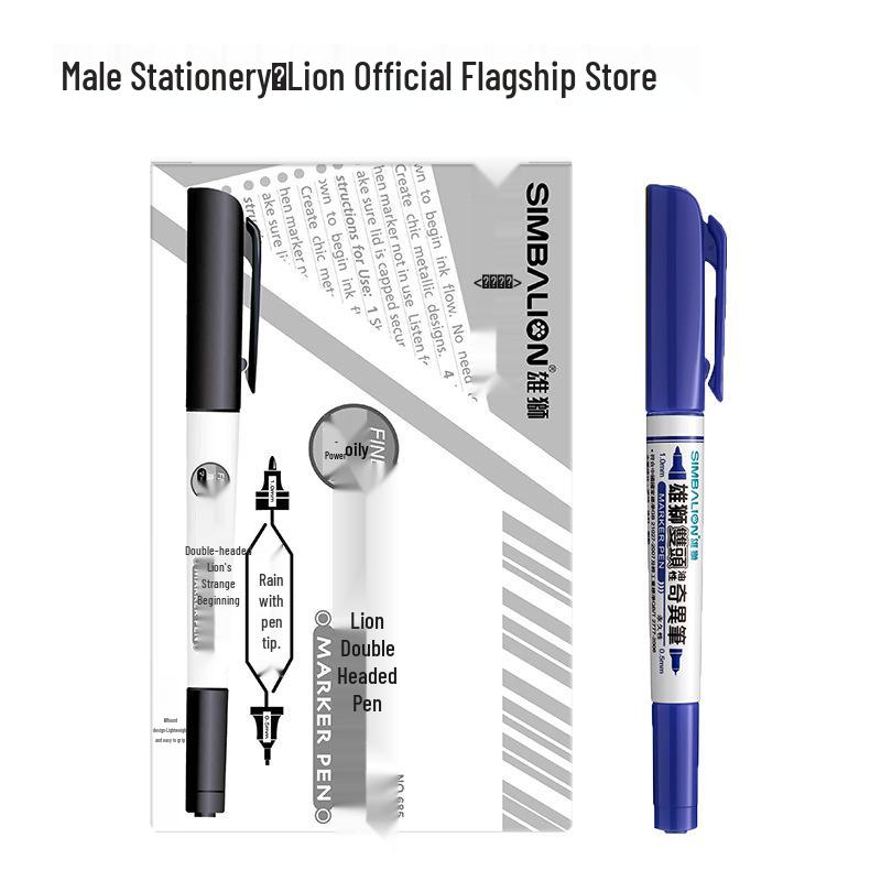 Lion 685 Strange Double-Ended Oil-Based Marker – Waterproof, Quick-Dry, Fade-Resistant, Fine Tip for Student Drawing