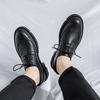 FashionBrand Men Shoes Formal Dress Shoe Black Leather Shoes Men Lace Up Platform Business Casual Shoes for Men Wedding Party Office