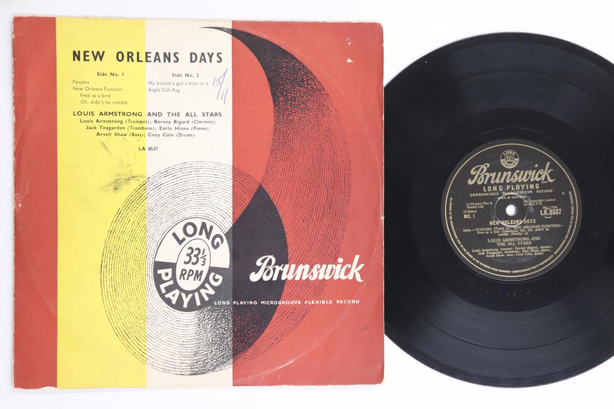 

10-дюймовая пластинка ЛУИС АРМСТРОНГ Дни Нового Орлеана LA8537 BRUNSWICK 1953 Великобритания Джаз Б/У