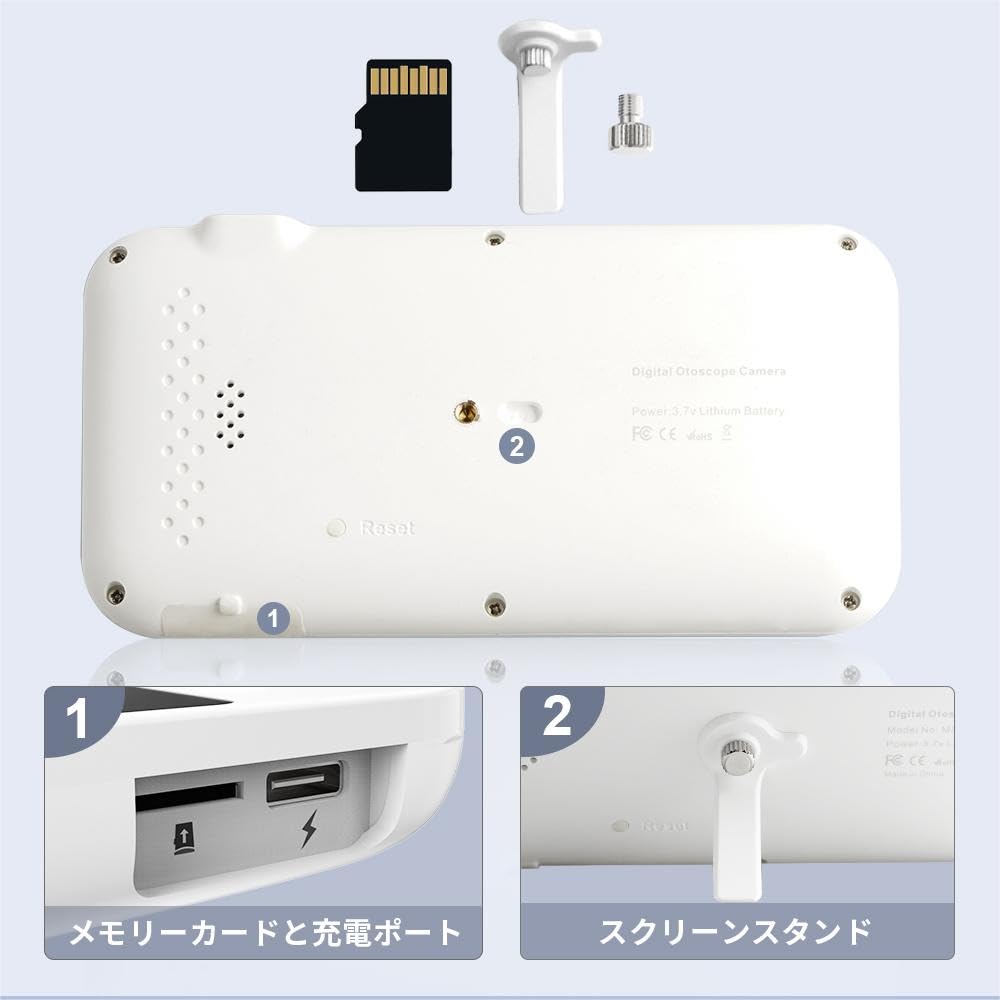 AMTORIN Ear Camera with 3.2mm Diameter, Includes Sterile-Packed Earpick Parts, 5-Inch IPS Monitor, IP67 Waterproof Ear Camera with LED Light, Earwax