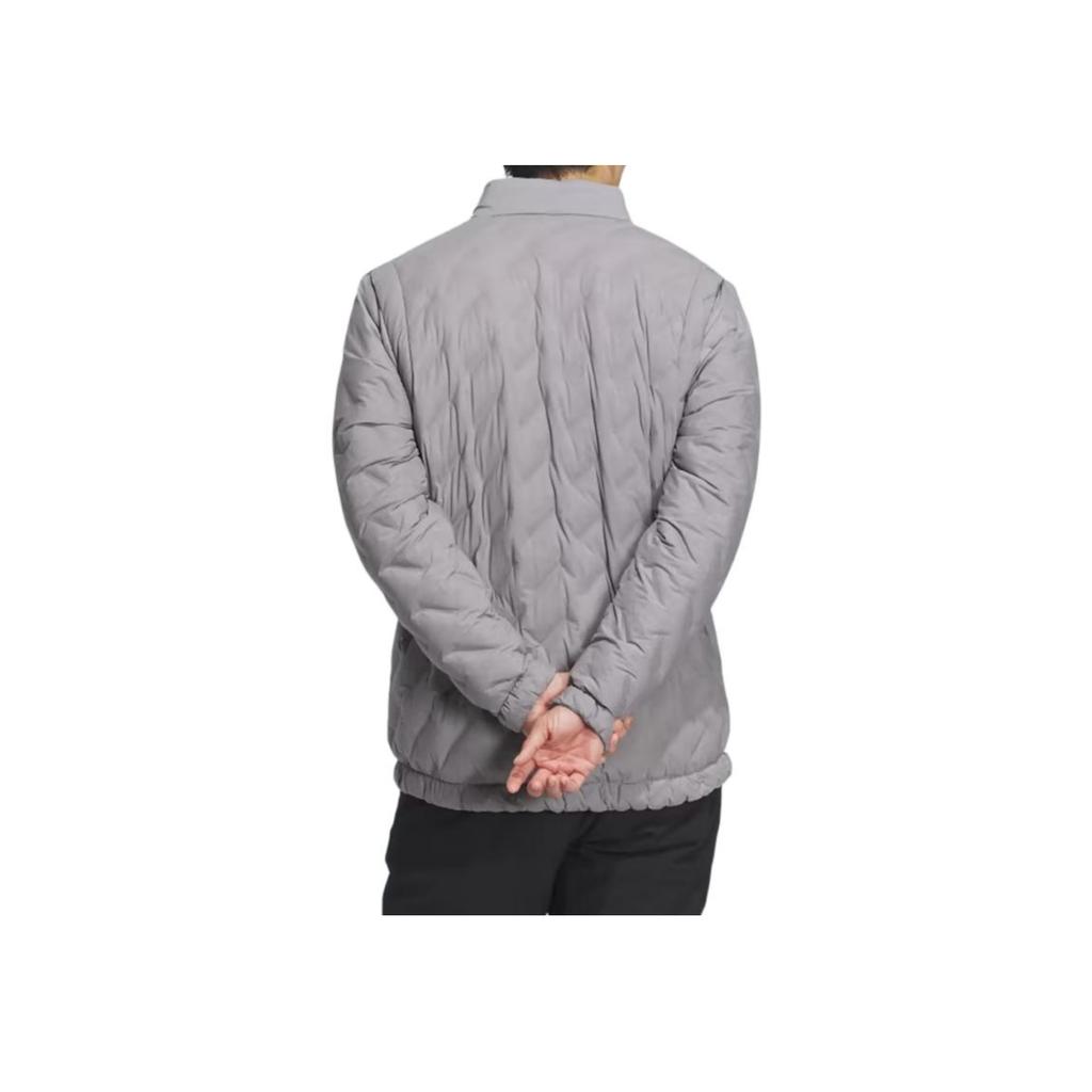 Adidas 670 Plain Full Zip Collarless Down Jacket Men Jacket Gray HZ6104