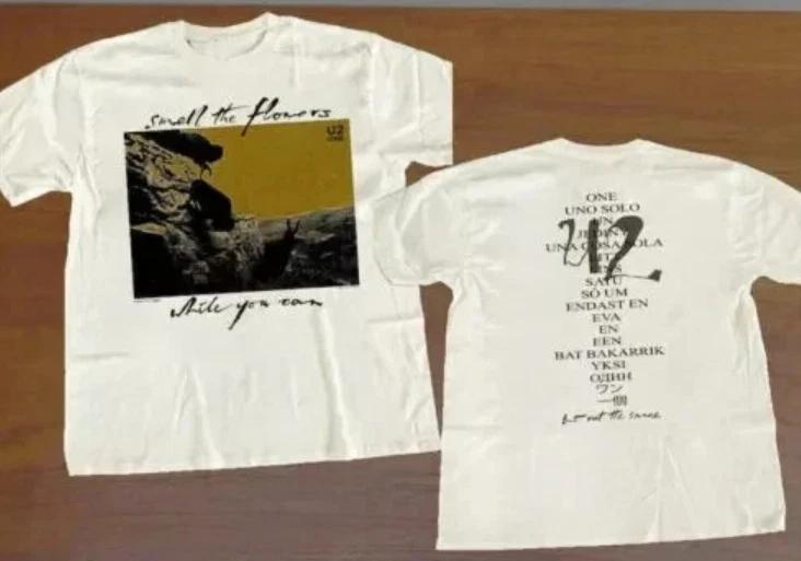 U2 Tour T-Shirt One Smell The Flowers 1992 Tour Concert Rock for fans S