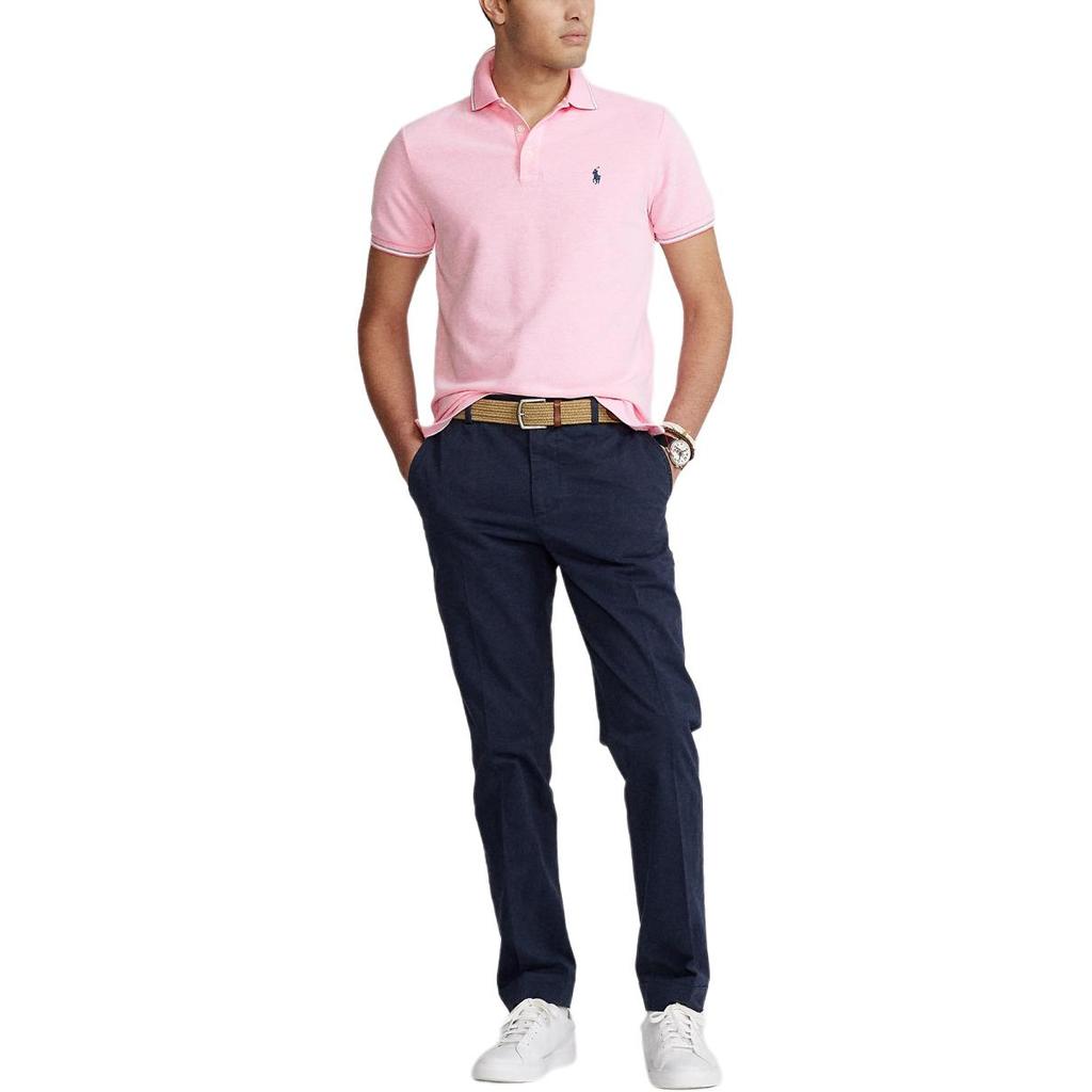 Polo Ralph Lauren SS25 Small Pony Logo Embroidered Polo Shirt Men Polo Shirts Pink MNPOKNI1N821160-670