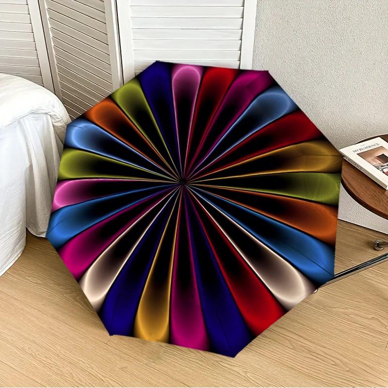 1pc Colorful Wheel Automatic Open/Close Umbrella, Folding Compact Umbrella with Lightweight Design for Women/Men yy251028225