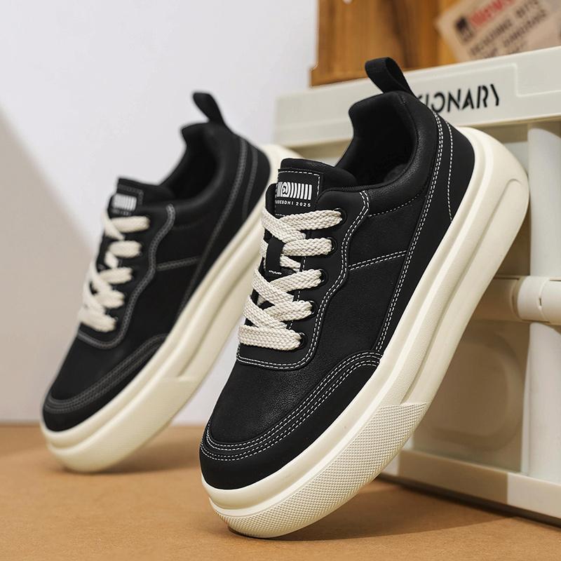 British Style Popular Men's Thick Bottom Designer Shoes Brand Genuine Leather Lace-Up Shoes Comfy Outdoor Casual Leather Shoes