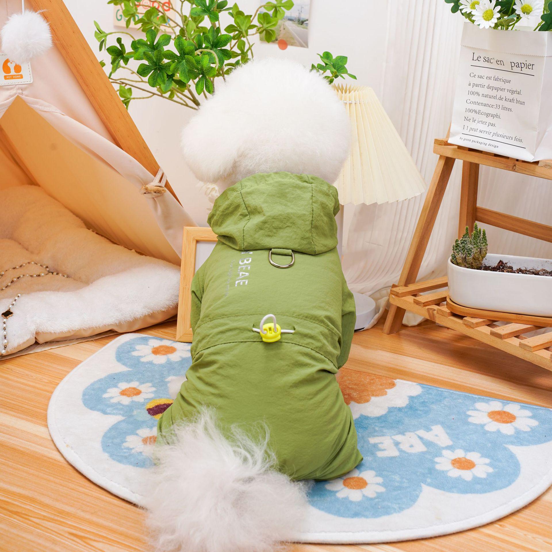 

Pet Clothing for Small Dogs and Cats: Thin, Waterproof, Four-Legged Outfit for Autumn and Winter Extra Small зелёный