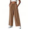 Womens High-Waisted Wide Leg Pants With Drawstring Waist Loose Fit Casual Trousers 2026