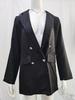 European & American Fashion Lapel Cardigan Mid-length Temperament Suit Jacket for Women