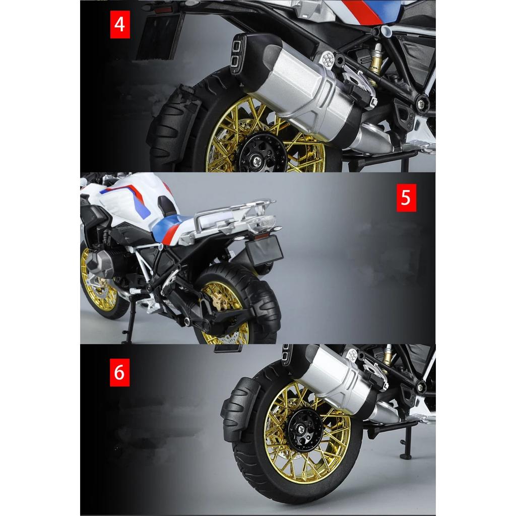 1/9 BMW R1250 GS ADV Alloy Racing Motorcycle Diecasts Street Sports Motorcycle Model Simulation with Light Collection Kids Toys Gift