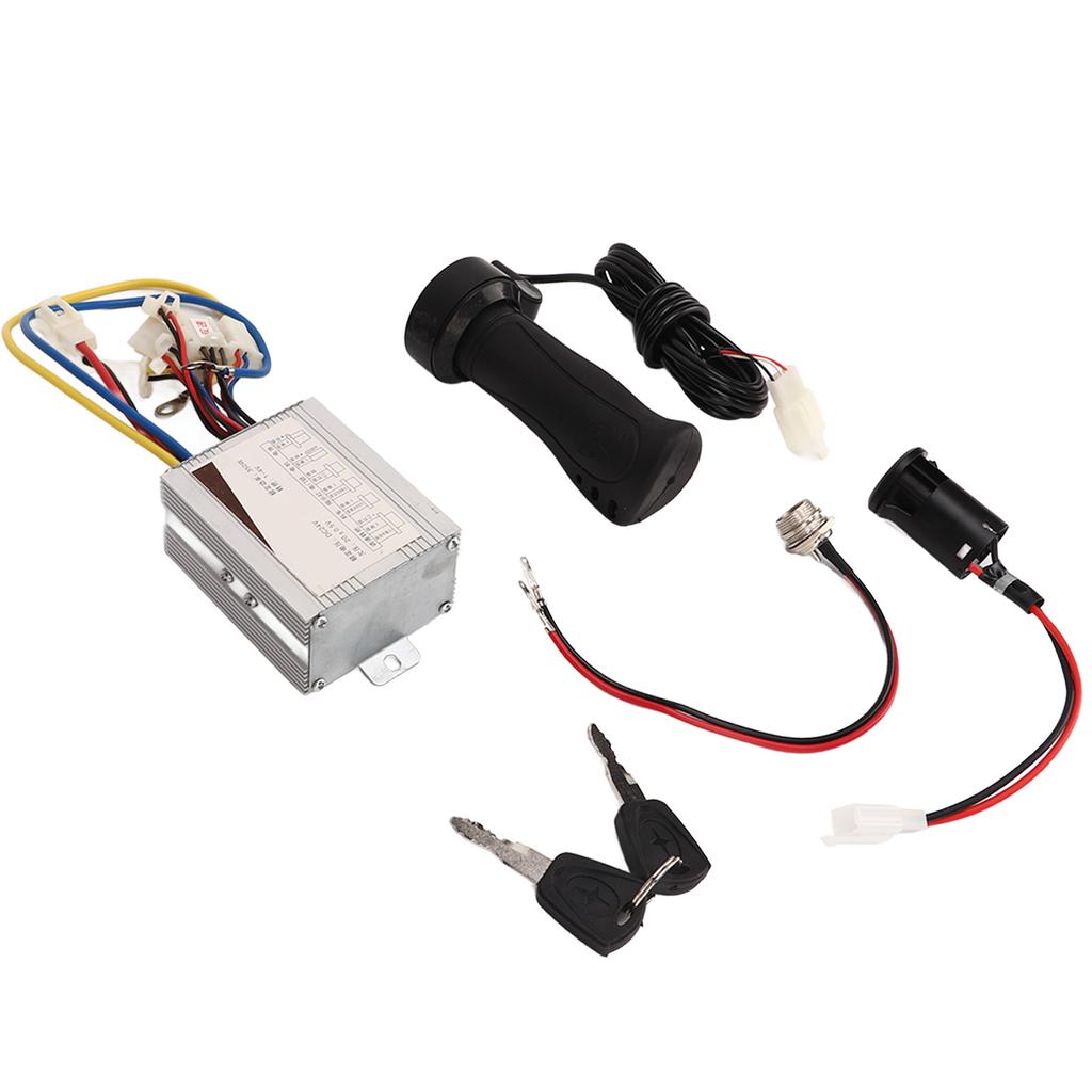 24V 350W Two Speed Controller Electric Door Lock Throttle Handle Charging Port Aviation Head Kit Electric Bike