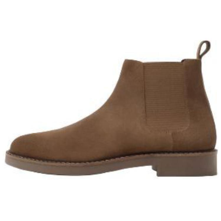 Zara Leather Round Toe Slip-On Casual Vintage Low Top Chelsea Boots Men boots Brown 12018420