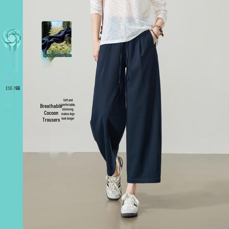 ESE-Y Women's Lyocell Cotton Linen Harem Pants