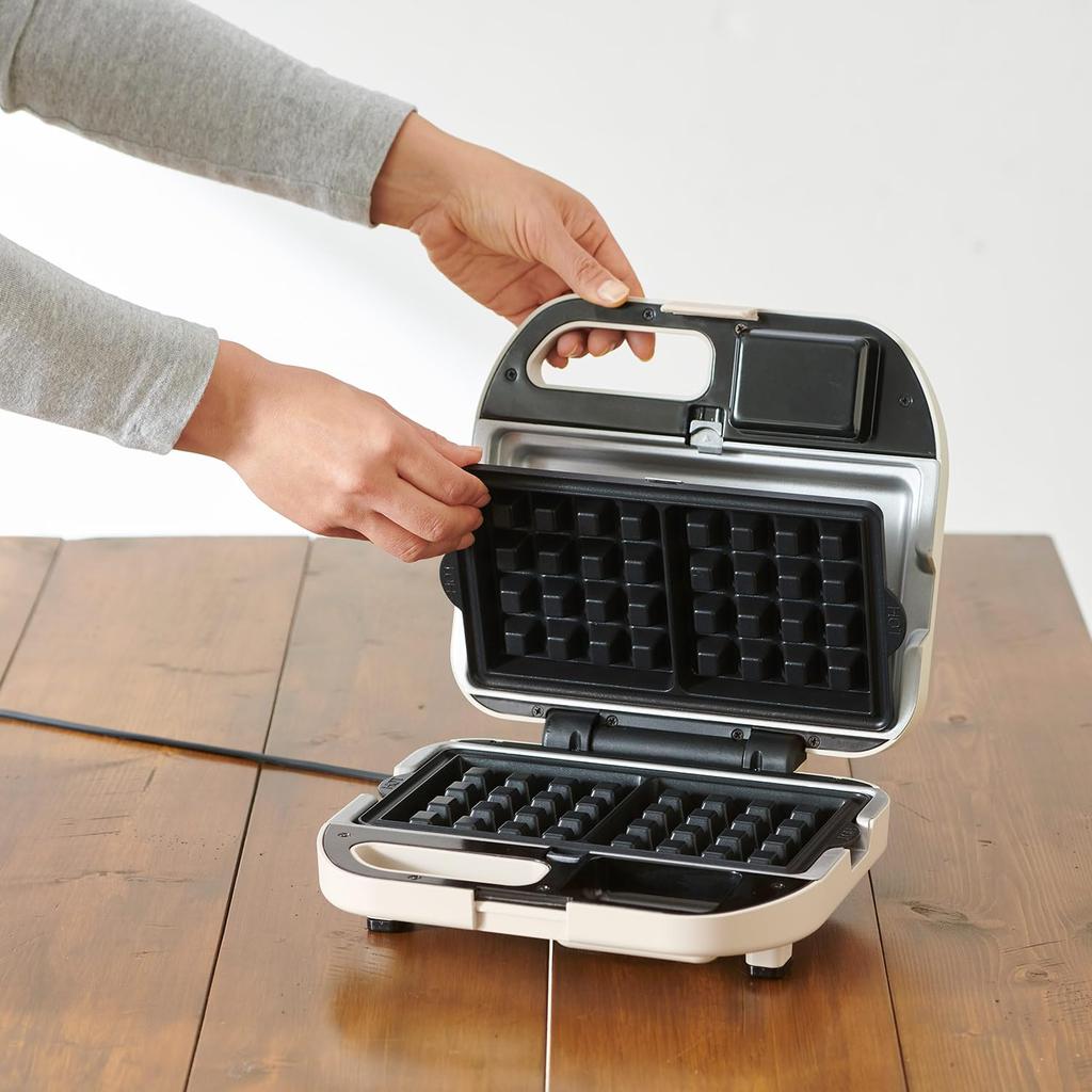 Waffle Hot Sand Baker Color Now Comes with 2 Types of Hot Sand Maker Electric Waffle Maker Sandwich Maker [Vitantonio Official] & (VWH-600-K) [New
