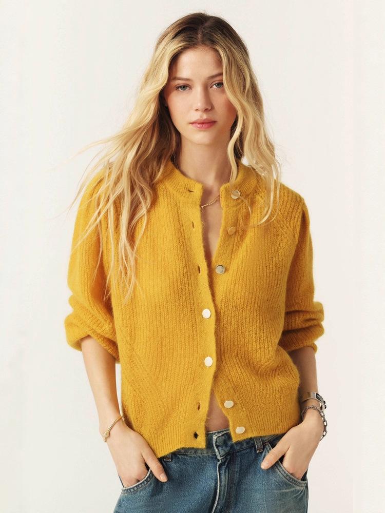 Cozy Raglan Sleeve Knit Cardigan - Versatile Autumn/Winter Sweater