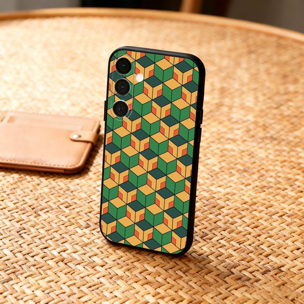 J-Japanese G-Geometric P-Patterns  Phone Case For Samsung  A73,A21s,A22,A31,A32,A52,A53,A71,A80,Soft Black Shell