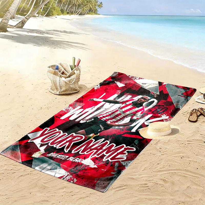 Custom Athletic Bilbao Print Beach Towel, Large Soft Quick Dry Towel for Beach Camping Swimming