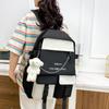 Middle School Ryggsäck Bear Pendant Hög kapacitet Campus Ryggsäck Kontrastfärg Herr Dam 5-delad Ryggsäck Axelväska Crossbody Pouch Pennfodral