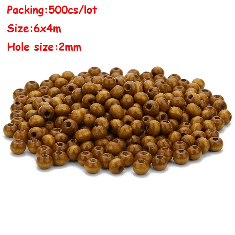 Louleur Big Hole Natural Wooden Beads For Jewelry Making Fit Necklace Bracelet Charm Stripes Loose Wood Abacus Bead