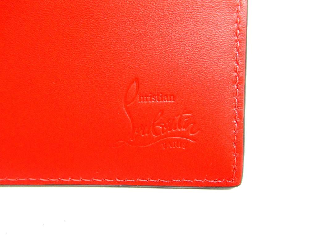 Authentic Christian Louboutin Coolcard Black Red Leather Bifold Bill Wallet #b178 Open Box