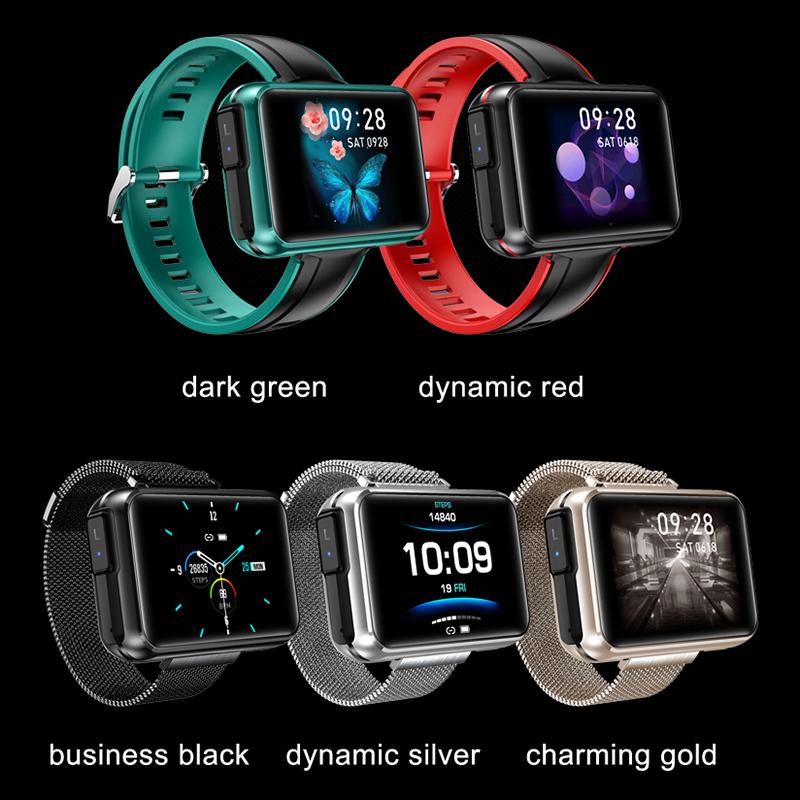 Rainbuvvy T91 Smartwatch 1.4inch Full-touch Screen Wireless 2in1 TWS Earbuds IPX6 Waterproof Bluetooth 280mAh Battery Detachable Strap Sports Watch